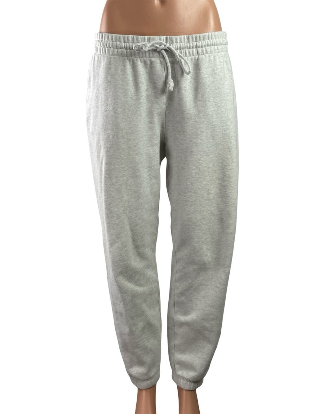 Aritzia TNA Cozy Fleece Gray Elastic Waist Tapered Lounge Jogger Sweat Pants S
